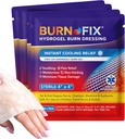 BurnFix® - Tratamento de primeiros socorros 4 x 4" Gel queimado. Absorção imediata da dor Dressing da queimadura do hidrogel de alívio da dor para queimaduras de 1o, 2o grau, Razor & Sunburns para casa, trabalho, fogo, EMS
