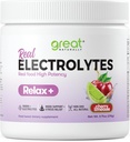 Relaxa+ calda de cereja calma Suplemento de eletrólito: Hidratação e suporte de humor para relaxar, alívio de estresse, suporte de adrenalina e cortisol - Glycine, L-Theanina, limão Balm - EUA Made