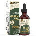 Green Tea Liquid Extract Drops - Suporte imunológico (Antioxidantes e Polifenóis) Suplemento. Promove Energia Gentil. Ingredientes Orgânicos, Não-GMO, Álcool e Sem Glúten (Não-Flavorado)