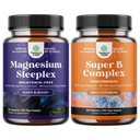 Pacote de alta absorção Magnésio Suplemento de Sono - Magnésio Calmo sem Melatonina para Sono e Vitamina B Complexo Adulto Multivitamin para Imune Suporte Mood Boost e Suplemento de Memória