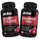Rim Cleanse & D Mannose Suplementos - Rim Detox Suplemento de suporte, D-Mannose 500mg 1000mg Cápsulas - DMannose & Cranberry Natural para apoiar rins, bexiga e trato urinário Suplementos de saúde