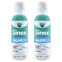 Vicks Sinex Salina Pulverização nasal, Drug Free Ultra Fine Mist, limpar todos os dias congestão sinusal rápido, muco claro de um frio ou alergia, uso diário 5,0 fl oz x 2