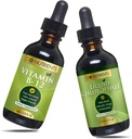 Go Nutrientes Vitamina B12 2 oz & Clorofila Líquida 60 ml OGM grátis, Vegan Friendly, Glúten livre, Soy Free, Clorofila Líquida Vegan Friendly B12 Suplemento Sublingual com 3000 mcg Metilcobalamina