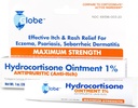 Globe Hydrocortisona Máxima Força Pomada Transparente 1%,1 oz □ Anti-Itch Pomada Topical para Vermelhidão, Inchaço, Coceira, Erupção cutânea, Dermatite, Bites de Bug/Mosquito, Eczema, Hemorroidas e Mais