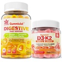 Vitamina D3 K2 Pastilhas cheias 5000 UI / 10.000 UI com 500mg de cálcio, Citrato de magnésio, Vitamina C & Ginger Chews Suplemento chicletes para náuseas, alívio estomacal