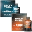 Frog Fuel Power Regular Protein & Ultra Pre Treino Shot Bundle, 1500mg Beta Alanine, 15g Protein Nano-Hydrolyzed Grass Fed Collagen, Pre & Post Workout, 1,2 oz Packets, 48 Pack