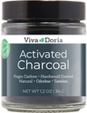 Viva Doria Ativado Pó de Carvão, Madeira Derivada, Grau de Alimentos, 1,2 Oz frasco de vidro