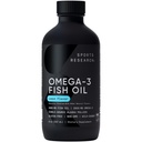 Sports Research® Omega-3 Fish Oil 4685mg - Fonte de Wild Caught Alaska Pollock - Natural Lemon Flavor, MSC Certificado Sustentável - 8 onças (48 Servos)