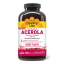 País Vida Acerola Vitamina C Complexo, 500mg, Chewable Berry Flavored Wafers, Suporta Saúde Imune, 180 Wafers, Certificado Gluten Free por GFCO , Certificado Vegan por AVA