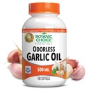 Escolha botânica Odorless Óleo de Alho Softgels - Antioxidante Colesterol e Imune Suporte Suplemento para Adultos - Gluten Free Non-GMO - 180 comprimidos