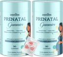 Pastilhas pré-natais sem açúcar 180 Count - Vitaminas pré-natais orgânicas para mulheres com folato, DHA & Probióticos - Pastilhas de vitamina pré-natais sem ferro para imune & digestivo - 2 garrafas