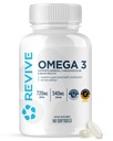Revive MD Omega 3 Suplementos de óleo de peixe para homens e mulheres – Softgels com EPA & DHA ácidos gordos para pele saudável & articulações, coração e suporte do cérebro – Vegan-Friendly, Gluten-Free (120 Softgels, 60 Servings)