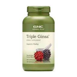GNC Herbal Plus Triplo Ginsa Suplemento, Suporta Vitalidade, 200 Servings