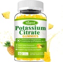 Pastilhas de citrato de potássio – Suplemento de potássio de alta potência para a saúde muscular, alívio do cãibra da perna, equilíbrio eletrolítico – Vegan, Não-GMO, Sem glúten, sabor abacaxi, 60 Contagem