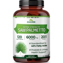 Zazzee extra força serra Palmetto 20:1 Extrato, 6000 mg de força, 40% ácidos gordos, 120 cápsulas Vegan, 4 Mês de fornecimento, concentrado e padronizado 20X Extrato, Não-GMO, All-Natural, Made in the USA