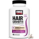 FORCE FACTOR Acelerador de cabelo Multivitamínico para Mulheres e Homens, com Lustiva, Biotina, Cavalo & Vitaminas A, B12, C, D & E para Cabelo Mais Espesso, Pele mais saudável & unhas, 90 Cápsulas