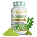 Cápsulas Orgânicas Veda Moringa Folha 1000mg, 120 Contagem - Puro Raw Moringa Oleifera Pó Folhas inteiras Verde Super Suplemento Alimentar - Impulsiona Energia, Saúde, Bem-estar & Antioxidantes Rico
