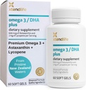 Xtendlife Omega 3 DHA Plus Óleo de peixe para Coração, Cérebro, Olho e Saúde da Pele - 1100mg Omega-3 com DHA, EPA, Licopeno e Astaxantina - 1 mês de fornecimento (60 contagem)