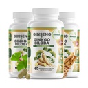GreeNatr Ginko Biloba & Panax Ginseng Supplement - Red Ginseng Brain Supplement for Memory and Focus - Ginkgo Biloba Supplements for Good Vision, Immune System and Immuned Blood Flow - 3 Garrafas