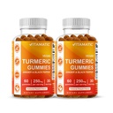 Vitamatic Gummy Turmeric com extrato de gengibre e pimenta preta – 60 Gummies Vegan Cada um 2 Pacote (120 chicletes) 95% Curcuminóides – Poderoso Antioxidante & Suporte Inflamatório