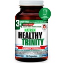 Natren Healthy Trinity Probióticos Suplemento - 30 Cápsulas de Gel Livre de Leite e Glúten - Melhorar a Saúde Gut e Digestiva, 30 Bilhões UFC - Lactobacillus Acidophilus, Bifidobacterium, Bulgaricus