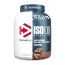 Dymatize ISO100 Whey Protein Powder Isolate, Fudge Brownie, 25g de proteína, 5 libras, 5,5g BCAAs, Menos de 120 cal., Gluten Free, 1g de gordura, 1g de açúcar, 2g de carboidratos (70 servimentos)