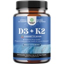 Vitamina D3 com suplemento K2 MK7 - Vitamina D3 2000 UI Comprimidos e K2 para apoio imunológico Saúde óssea Saúde do coração Apoio conjunto Força óssea e aumento de humor - sistema imunológico VIT - 60 contagem