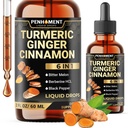 6in1 Curcumina Cúrmica Líquida com Gengibre, Extrato de Berberina, Canela de Ceilão, Melão Amargo, Pimenta Preta - Extrato de Gotas - 2FL oz - 60 Serventes