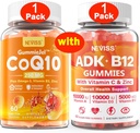 NEVISS 1Pack CoQ10-250mg chicletes preenchidos + 1Pack Vitamina ADK com pastilhas B12