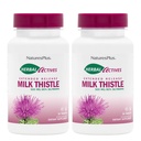 NaturalsPlus Herbal Actives Milk Thistle, Liberação Estendida - 30 Comprimidos, Pacote de 2 Vegetarianos, Sem Glúten - 60 Total de Servimentos
