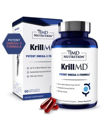 1MD Nutrition KrillMD - Antárctico Krill Oil Omega 3 Suplemento com Astaxantina, EPA, DHA 2X mais eficaz do que óleo de peixe