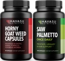 Cápsulas Ervas Horny Goat Weed (30 Servings) & Saw Palmetto Cápsulas (100 Servings)