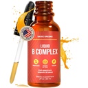 Vitamina B Complex Liquid Drops - Fórmula sublingual de força, Maximiza a Absorção & Aumenta a Energia - B1, B2, B3, B5, B6, B7, B9, B12 - Suplemento Vegan Natural para Imunidade (B Complexo)