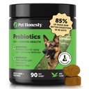 Pet Honestidade Probióticos para cães para Diarréia Ocasional & Suporte Bowel, Enzimas Digestivas com Prebióticos para Gut Saúde para Cães, Imunidade Saúde & Itch alívio (Pato 90 CT)