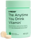 H-PROOF A qualquer hora que você bebe vitamina, saúde do fígado e suporte de imunidade com eletrólitos, cardo de leite, e vitaminas B & C - 40 comprimidos mastigáveis (20 Servões), Vegan, maçã verde