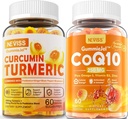 Açúcar livre curcumina cúrmica chicletes preenchidos 550mg & CoQ10-250mg chicletes preenchidos, imune, saúde digestiva, energia celular e suporte antioxidante
