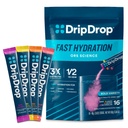 DripDrop Hydration Packets - Pacote Variedade negrito - Eletrólitos de servir único mistura de bebida em pó - melancia, Berry, Limão, Laranja - Não-GMO, Glúten livre, Vegan - 16 Sticks
