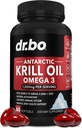 Krill Oil Omega 3 500mg - Antárctico Krill Oil 1000mg Softgels Cápsulas EPA, DHA, Astaxantina, Fosfolipídios - Omega 3 Fatty Acids Suplementos, Suplementos Puros naturais para Mulheres e Homens - 60 Softgels
