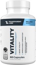 Propulsor de testosterona de Vitalidade de Laboratório Transparente - Suplemento de testosterona para homens com Ashwagandha KSM-66, PrimaVie Shilajit Extract, & DIM para apoiar a Vitalidade, & Testosterona Biodisponível - 60 Contagem