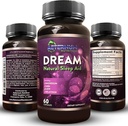Dream Natural Sleep Supplement for Adults – Relaxante dormir, acordar descansado - Cápsulas de ajuda ao sono não hábito livre de açúcar, carboidratos - Melatonina, magnésio, 5HTP, L-Theanina, GABA- Não-GMO 60 pílulas para dormir