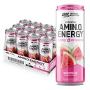 Optimum Nutrition Amino Energy Sparkling Hydration Drink, Eletrolitos, Cafeína, Aminoácidos, BCAAs, Açúcar Livre, Melancia, 12 Fl Oz, 12 Pack (Packaging May Vary)