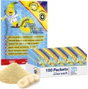Prebiótico Nana Flakes 100% Pure Banana Flakes Alimentos médicos em pó, diminuir a ingestão de gordura e remédio natural para diarreia e queimadura do coração - grande fonte de proteína e fibra - serviço único (100 pacotes)