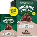 Puramente inspirado proteína orgânica em pó, 14 pacotes de serviço único, rico chocolate decadente - 20g de pó de proteína baseada em plantas para smoothies & Shakes - Dairy-free, não-GMO - para homens e mulheres
