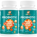 Probióticos para mulheres e homens - 300 bilhões de UFC, 24 estirpes Probiótico + 15 ervas orgânicas Prebióticos Mistura, para geral Digestivo Gut Saúde, Imune, Obstipação e Bloating, prateleira estável - 4 meses de fornecimento