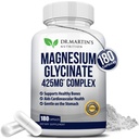 Premium Magnésio Glycinate 425mg - 180 Cápsulas Vegan - Ajuda com o alívio do estresse, Dormir, Cães musculares e coração saudável