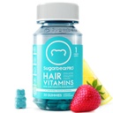 AçúcarBearPro Hair Vitamina Gummy 1 mês de fornecimento, Biotina de força extra 6000mcg para o crescimento do cabelo, Vitamina Vegan B12, HSH, Inositol, Omega 3, Elderberry, Certificado Kosher, Halal, Cruelty-Free