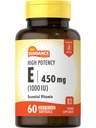 Sundance Vitamina E de alta potência 450mg (1000 UI) 60 Softgels