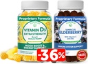 Lunakai Vitamina D3 e Elderberry Gummies Bundle - Imunidade, osso e humor Suporte Suplemento para Adultos e Crianças - Não-GMO, Sem xarope de milho, Tudo Natural Gummy