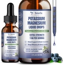 (2 embalagens) Potássio de magnésio Suplemento Drops Líquidos - 200mg Potássio e 600mg Triplo Complexo de Magnésio Glicinato Óleo de Citrato Líquido Alta Absorção Potásio Suporte Osso, Músculo, Cãibras Pernas
