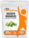 BulkSuplementos.com Extrato de Bacopa em pó - Suplemento Bacopa Monnieri, Suplemento de ervas - Vegan & Gluten Grátis, 500mg por serviço, 1 kg (2,2 lbs) (Pacote de 1)